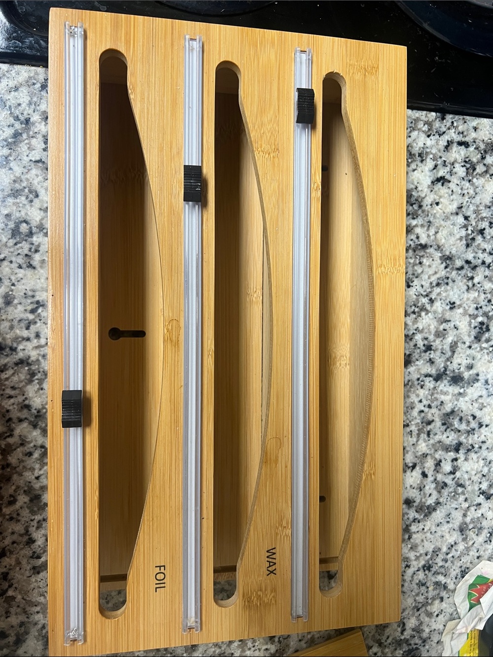 Kitchen 3 in 1 wrap organizer with cutters
